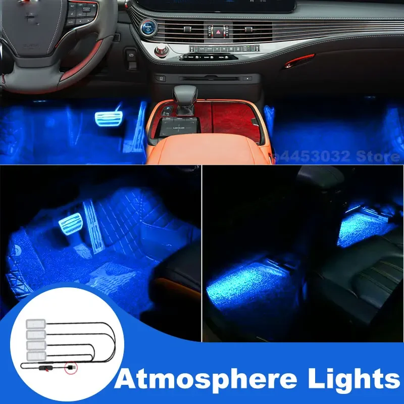 Фото Лампа для салона автомобиля для Lexus GS300 ES330 ES350 IS250 LS460 RX350 Led Usb Foot Ambient Light Inter뷰 Voiture Blue №1
