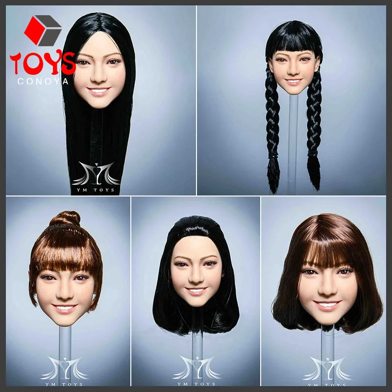 YMTOYS YMT046 масштаб 1/6 женский солдат Азия волос посадка голова резьба модель подходит 12 дюймов экшн-фигурки тела