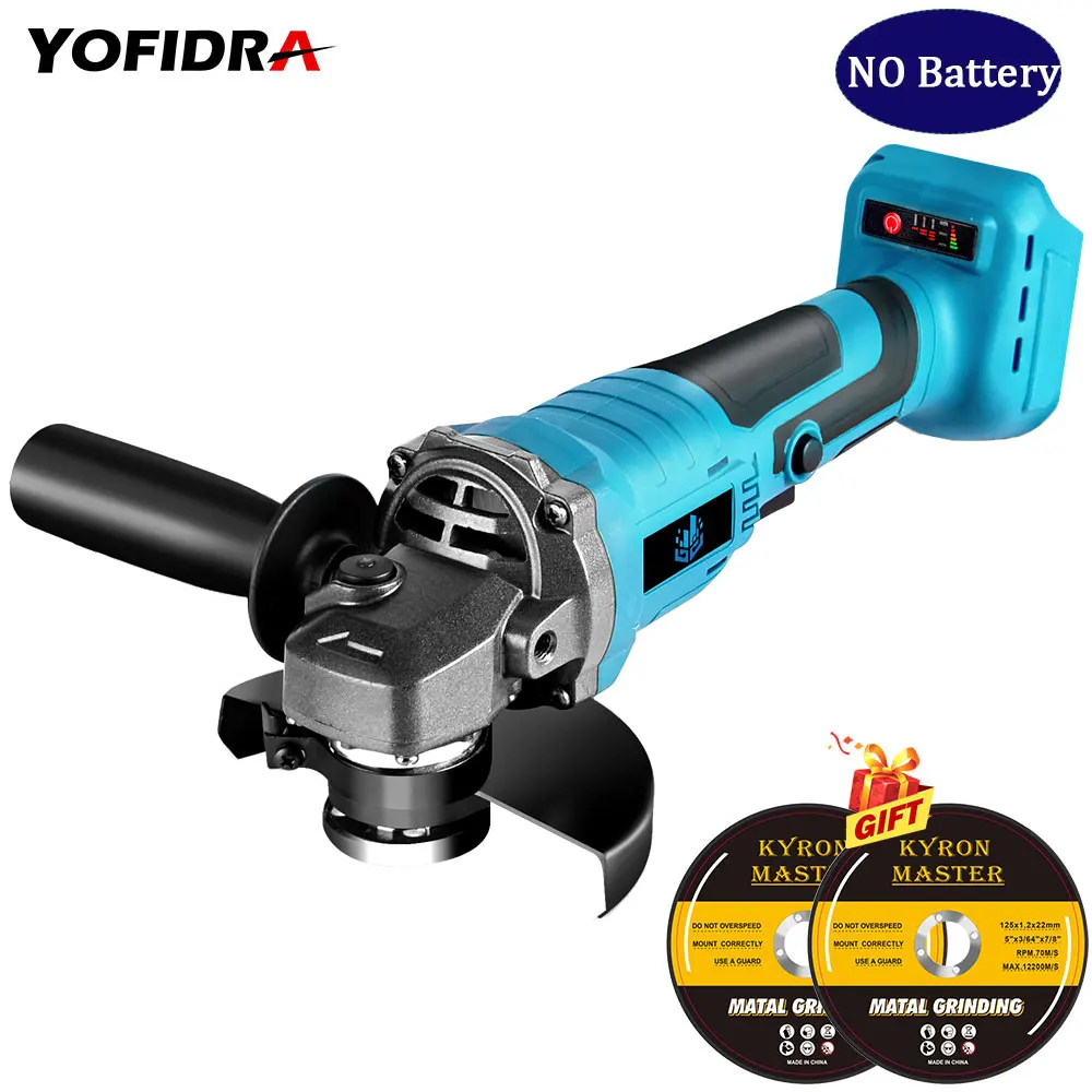 

125mm Brushless Angle Grinder for Makita 18v Battery BL1860 BL1840 BL1850 BL1830 BL1860B Cutting Polishing Grinding Power Tool