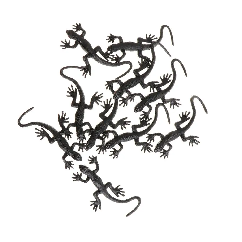 

10x Simulation Gecko Toy Soft Rubber Gecko Model Figure Accessories