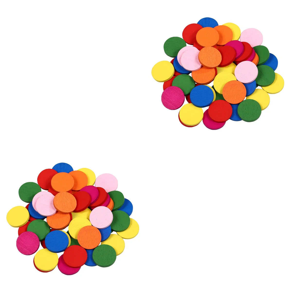 

2pcs STOBOK 50pcs Round Wood Piece Colorful Disc Learning Tools Pupils Mathematics Teaching Aids for Kid Child Girl (Mixed