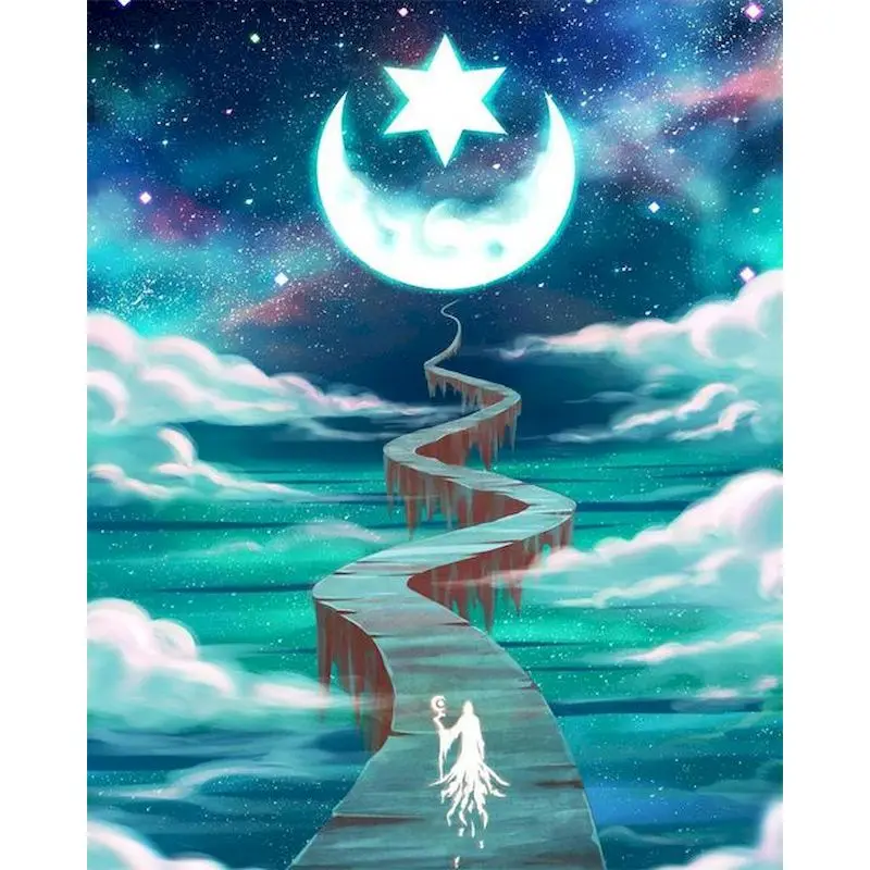 

GATYZTORY Раскраска по номерам рамы для взрослых детей ручная роспись абстрактный пейзаж масляная раскраска рисование на холсте DIY подарок для ...