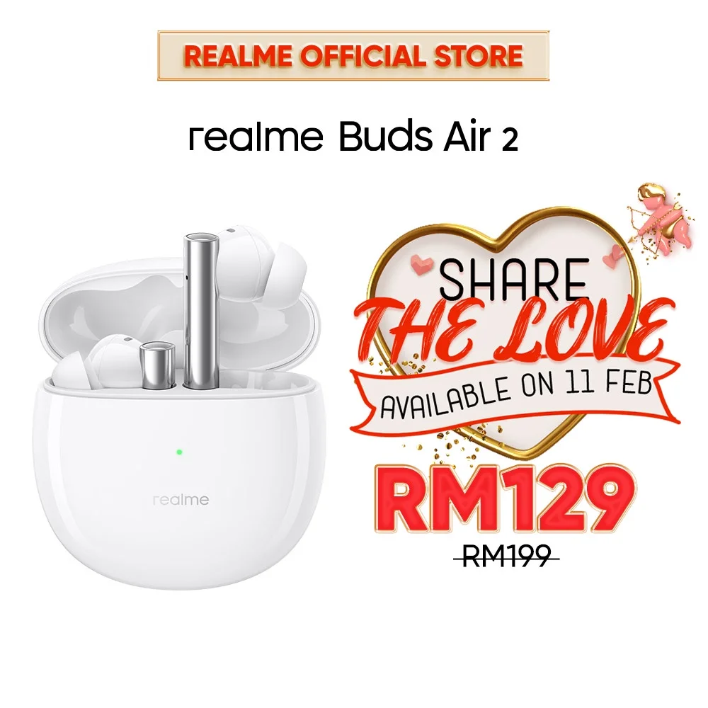 

NEW realme Buds Air 2 [1 to 1 Exchange in 1 year Warranty Period] Active Noise Cancellations | 88ms Super Low Latency