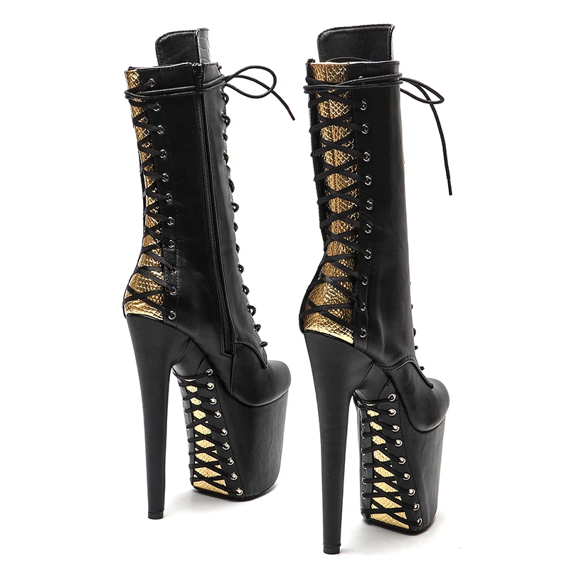 Leecabe 20CM/8Inch matte upper  boots heel platform  ankle sexy  boots model nightclub super high heel   4B