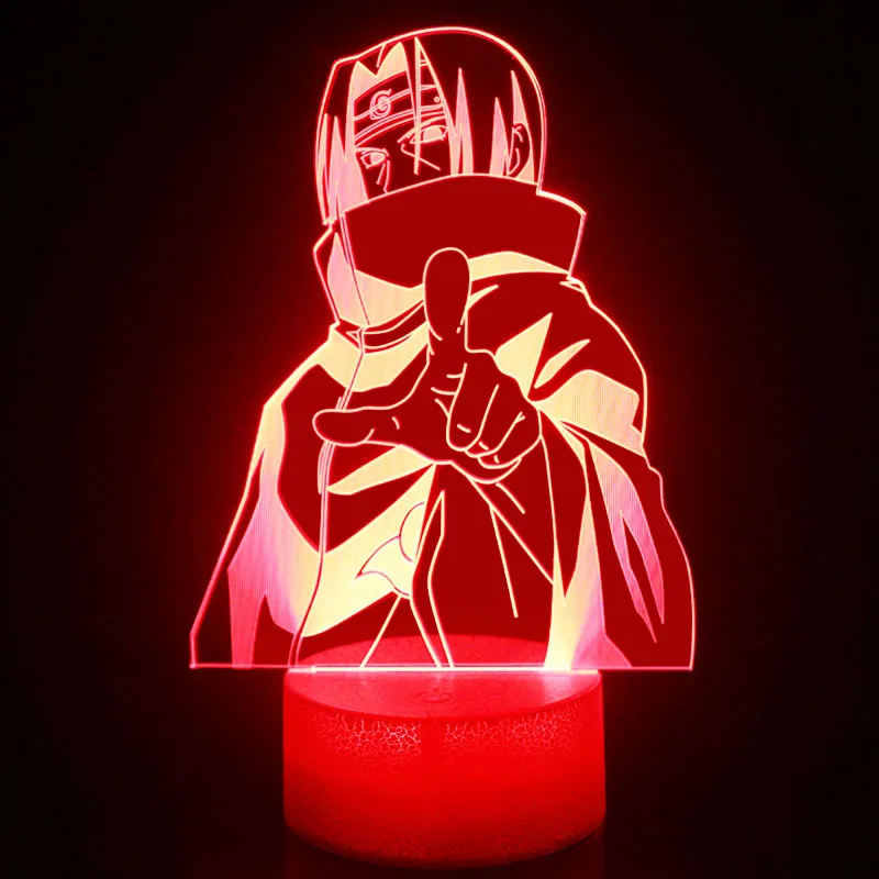 TAKARA TOMY Naruto Uchiha Itachi 3D Night Light LED Light Creative Colorful Three-dimensional Small Table Lamp Atmosphere Light