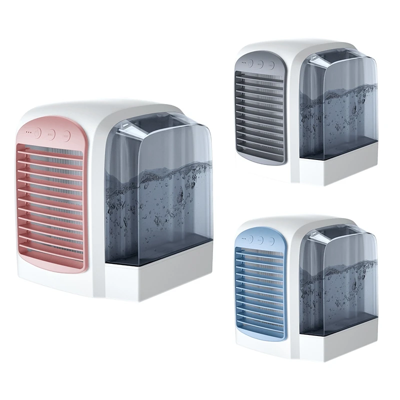 

Портативный вентилятор кондиционера, очень тихий Настольный вентилятор с ручкой, вентилятор для тумана, 3 скорости для дома