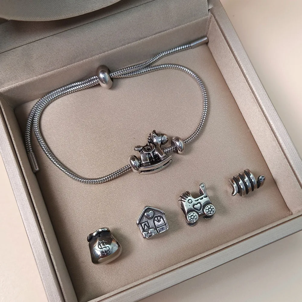 Браслет из нержавеющей стали с регулируемыми бусинами, 2023