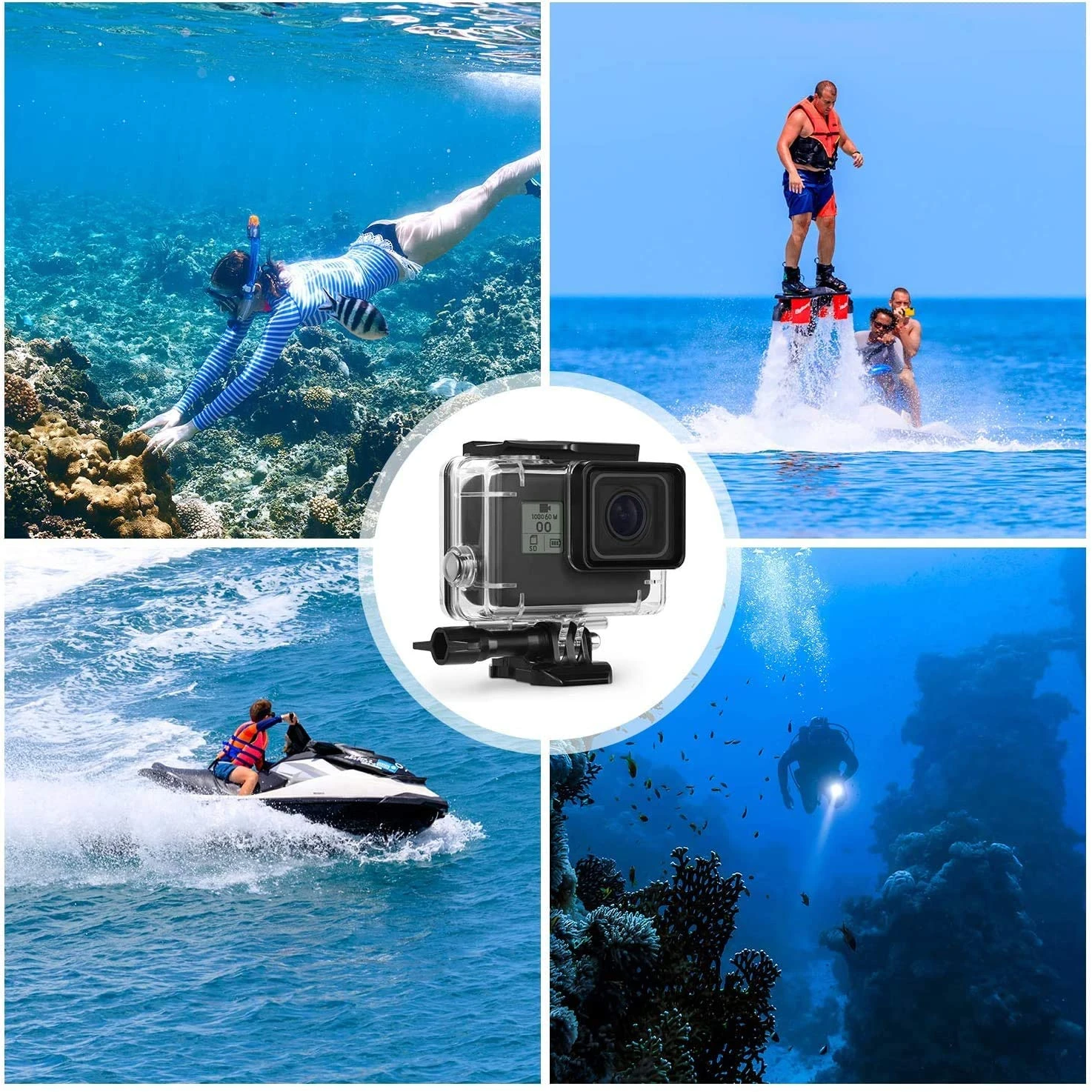 Чехол для Gopro Hero 7 6 5 Black подводный водонепроницаемый защитный корпус дайвинга