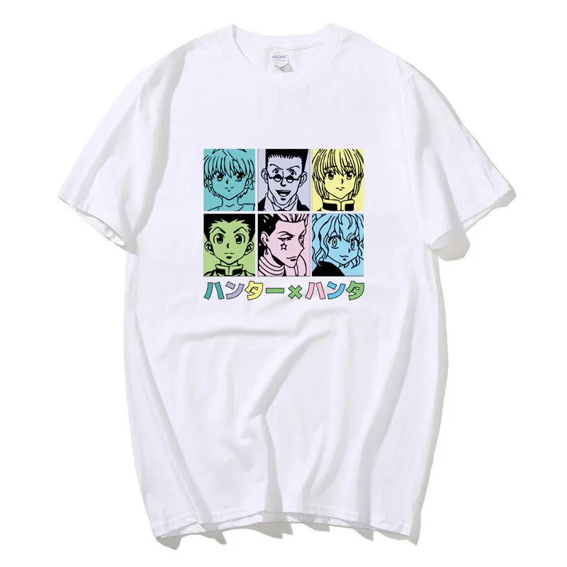 

Футболка Kawaii Hunter X Hunter Мужская, забавные летние топы, мультяшный рисунок HISOKA MOROW Graphic, в стиле Харадзюку, популярная аниме