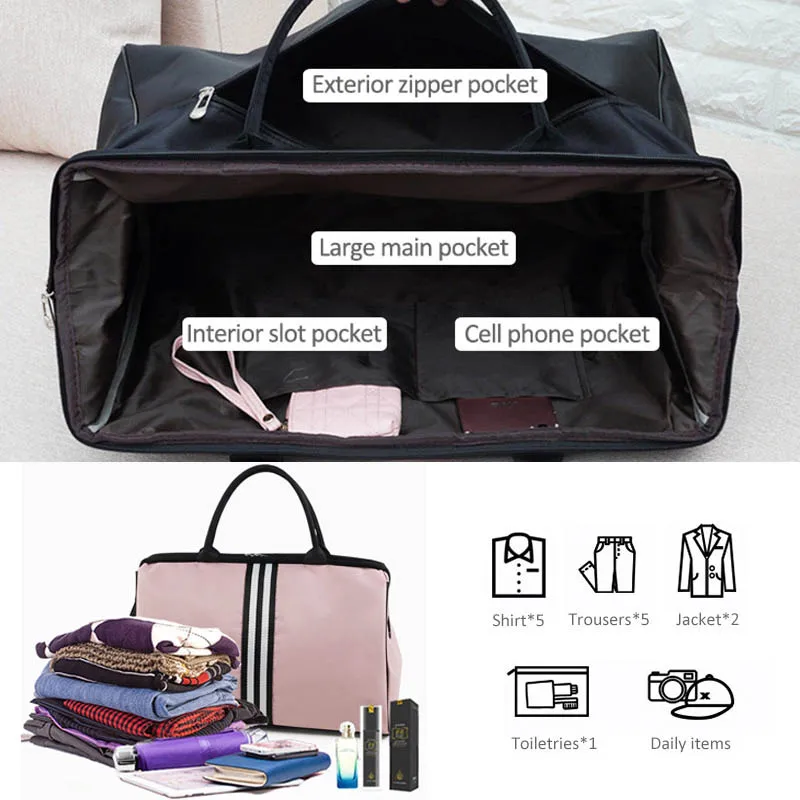Travel Bag Women Overnight Weekend Fitness Bag Ladies Stripe Yaga Big Travel Bag Light Men Foldable Outdoor Bags Korean Duffle