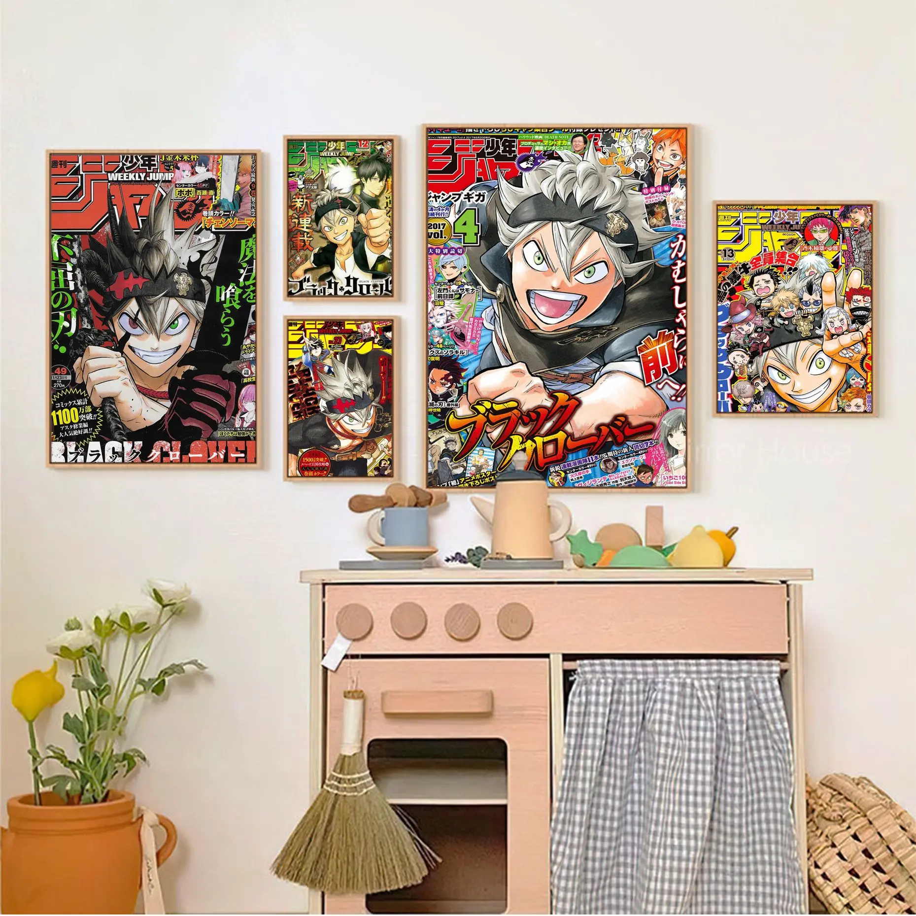 

Black Clover Classic Movie Posters Vintage Room Home Bar Cafe Decor Aesthetic Art Wall Painting