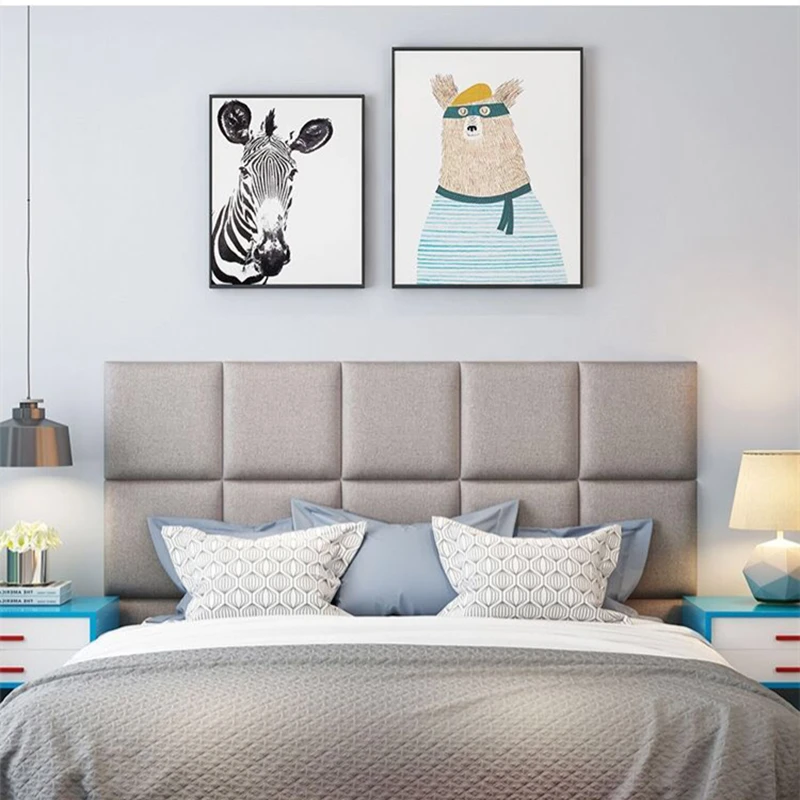 Подушки для спинки кровати Мягкие настенные панели Антистолкновения Самоклеящиеся Современная спальня Мебель Декоративные наклейки Татами Головная доска Lit Cabecero on.