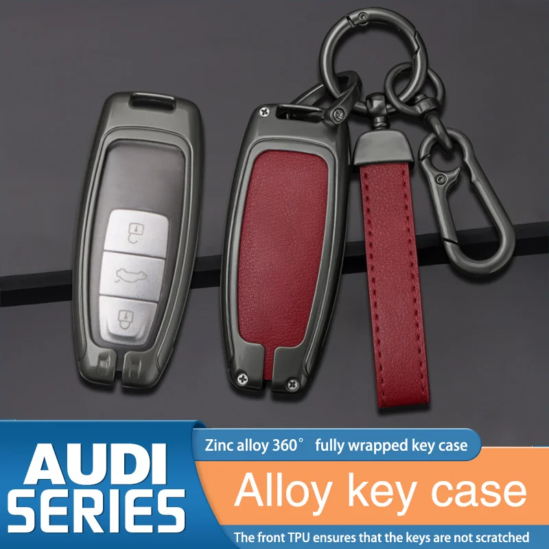 

Zinc Alloy Car Remote Key Case Cover Shell For Audi for Audi A6 A7 A8 E-tron Q5 Q7 Q8 C8 D5 Protector Holder Fob Accessories