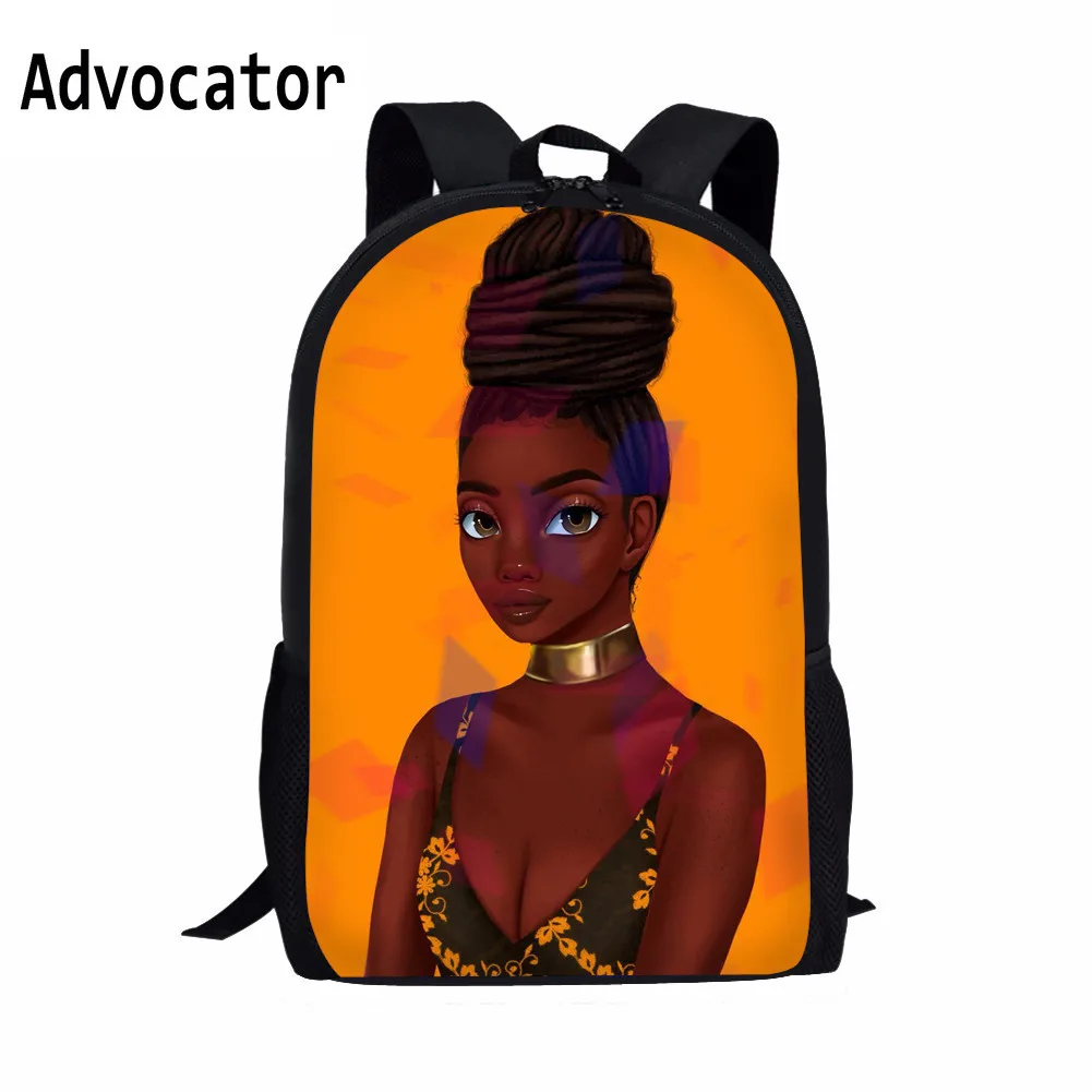 

ADVOCATOR Black Queen Girl Magic Afro Lady Pattern Schoolbag Backpack for Teenager Designer Bookbag Boys Travel Bags Mochila