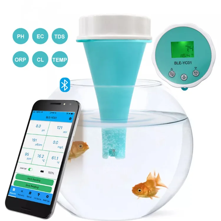 6 In 1 PH Water Quality Detector Meter Online Blue Tooth Water Quality Tester APP Control for Drinking Laboratory Aquarium Test