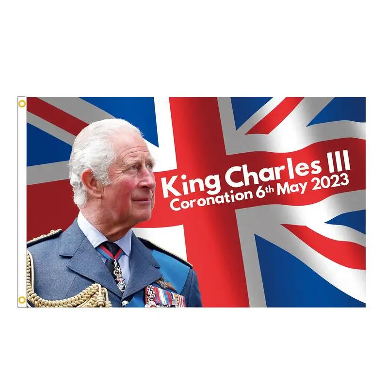 

New King Charles III Celebration Flag Charles III Enthronement Commemoration Succession Flag Union Jack British Decoration