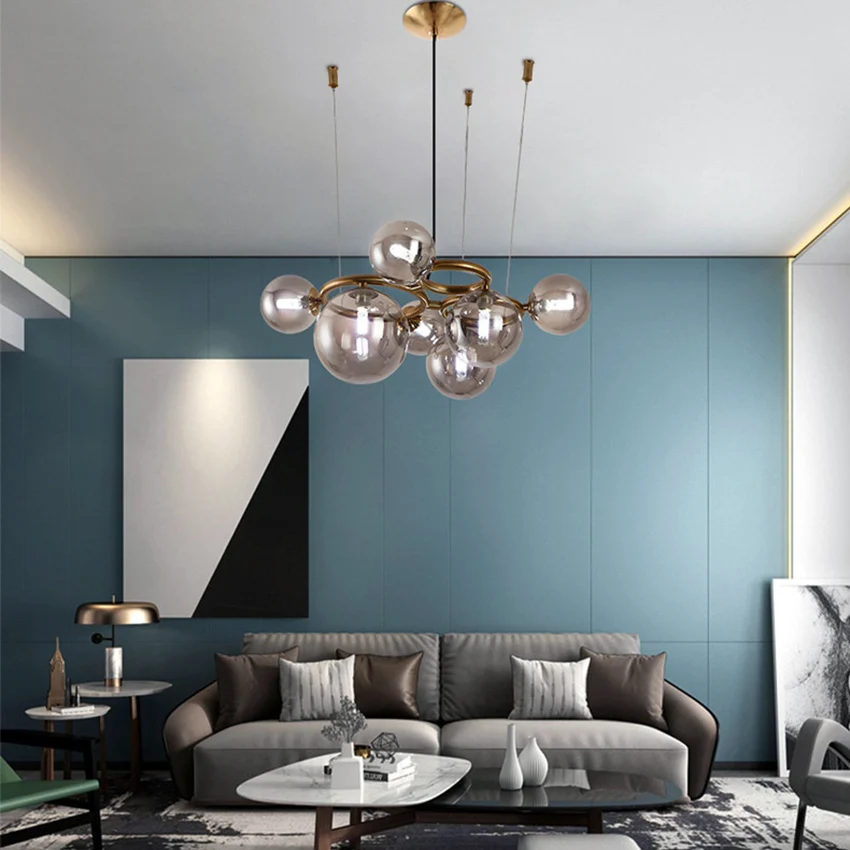 

SANDYHA Modern Glass Pendant Lights Bedroom Decoration Chandeliers Cadeiras Para Sala De Estar Living Dining Room Kitchen Lamp