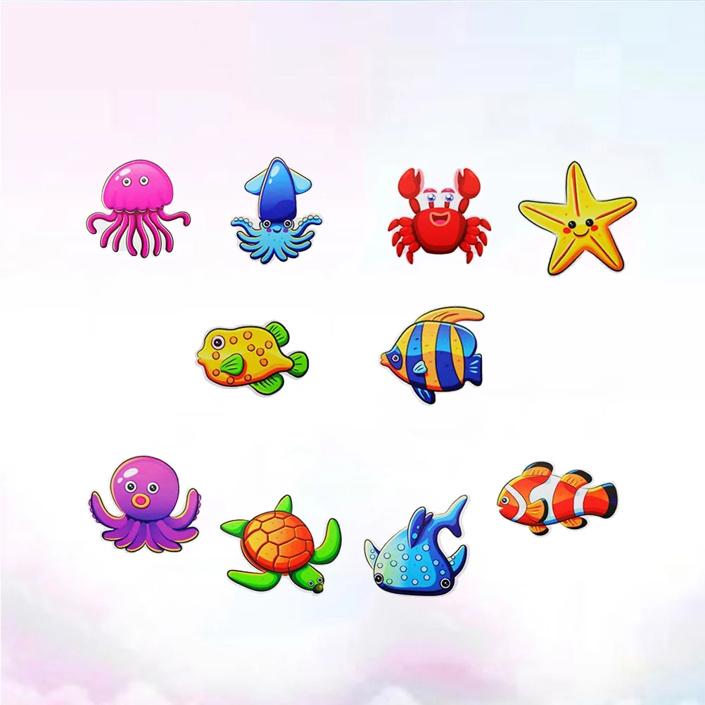 

10 Pcs Bath Wall Decal Sticker Kids Stickers Bathtub Appliques Fridge Waterproof Non Animal Anti Shower