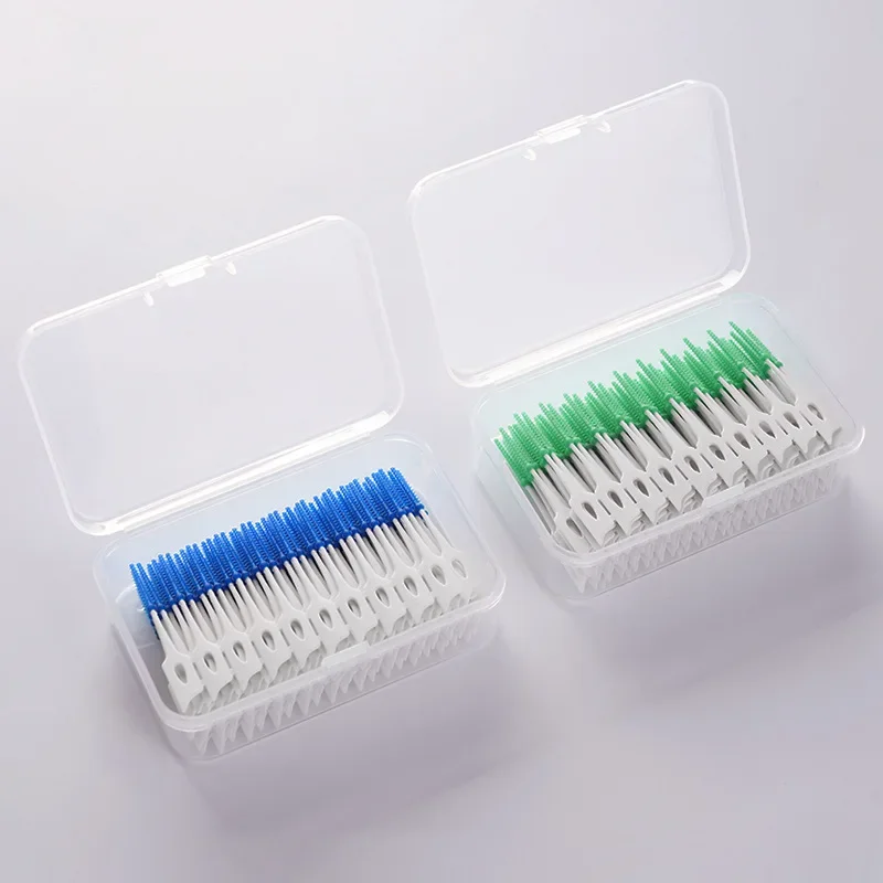 

1 Set 160pcs Double Floss Head Hygiene Dental Silicone Interdental Brush Toothpick New Hot Selling