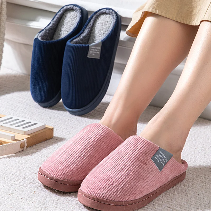 Домашние тапочки на толстой мягкой подошве для мужчин и женщин домашние плюшевые