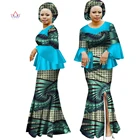 Осеннее платье, женское платье в африканском стиле, богатый базин, платье с рукавом до локтя, женское платье Дашики, одежда в африканском стиле большого размера BRW WY2621