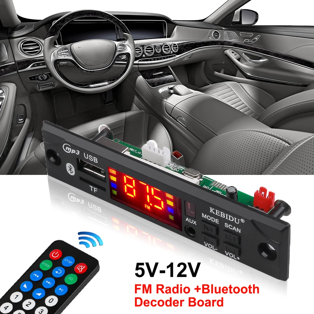 MP3 декодер громкой связи DC 7 в 12 В плата Bluetooth Автомобильный USB TF музыкальный модуль