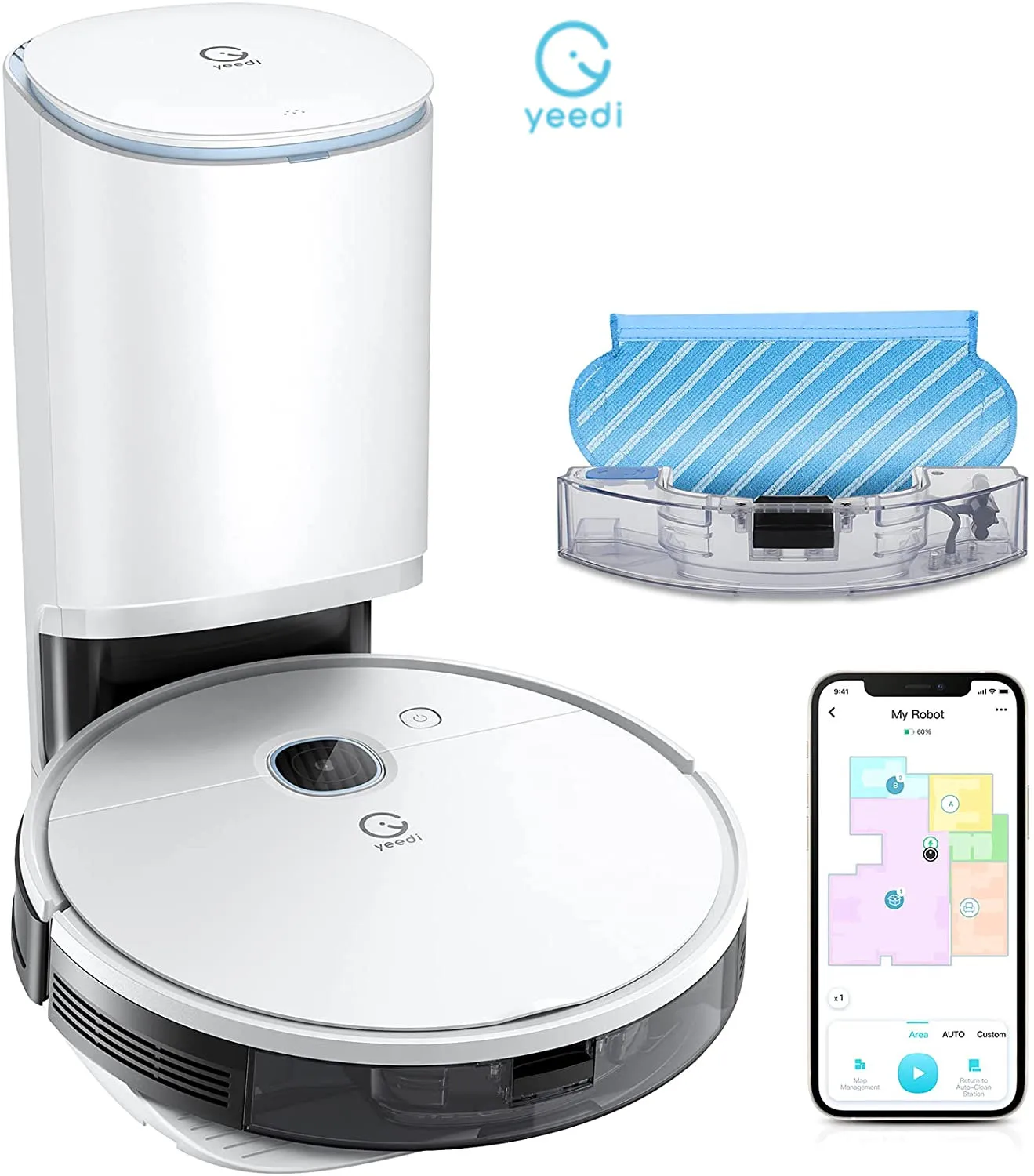 

Yeedy Robot Vac 3000Pa Max Vacuums 2 In 1 K781 Automatic Smart Household Cleaner Mopping Sweeping Yeedi Mop Station