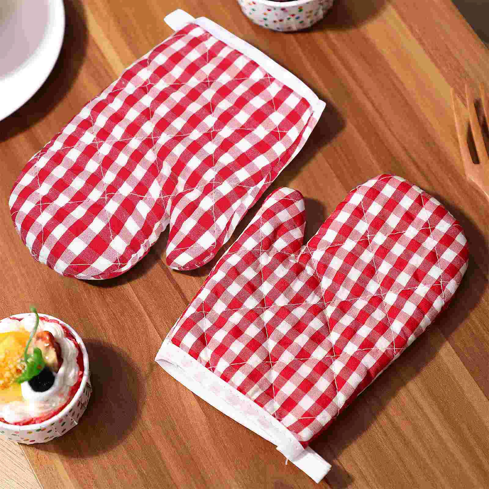 

Oven Mitts Kids Gloves Resistant Heat Pot Children Play Baking Holders Toddlers Kitchen Mits Mitt Toddler Red Microwave Mini