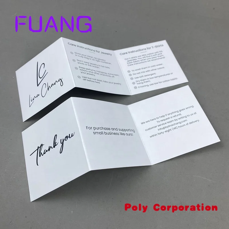 Custom Free Design Art Paper Flyers Trifold Brochure Printing Instruction Manual