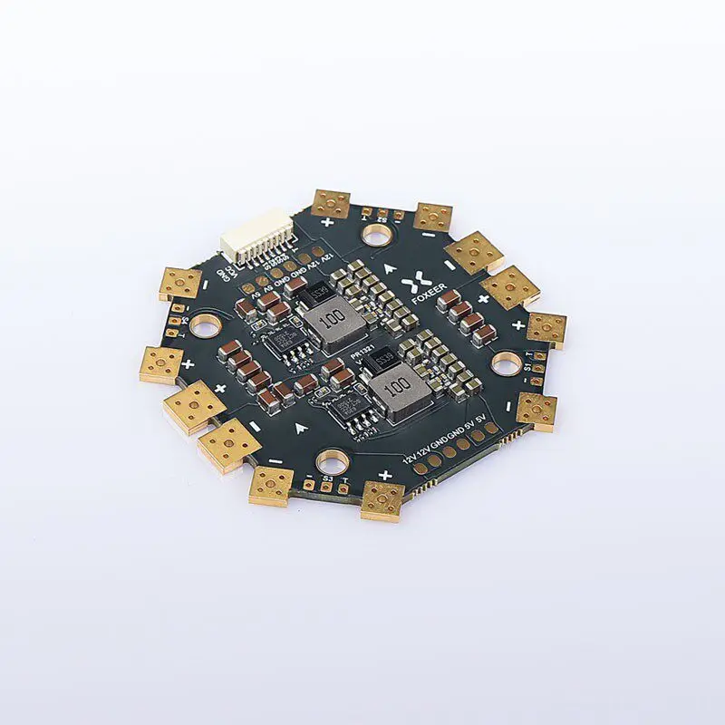 Фото Плата распределения питания FOXEER PDB400 400A 4-8S Lipo с двумя разъемами для аккумуляторов, BEC 5В/12В, отверстие для крепления 30,5 мм для FPV дрона №3