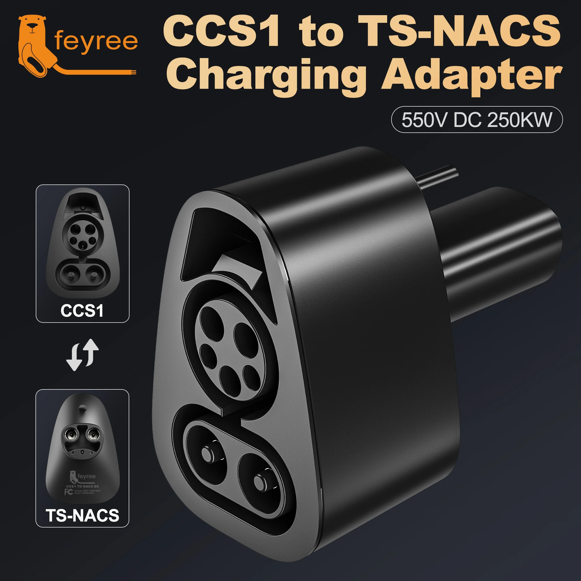 

Адаптер Feyree CCS1 — TS-NACS для Tesla Model 3,Y, S и X — только для владельцев NACS — NACS для быстрой зарядки с зарядными устройствами CCS1 CCS1 Combo