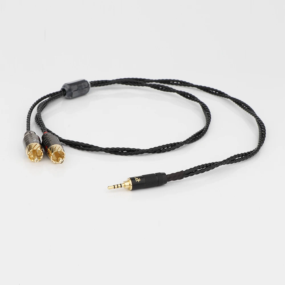 

Piece 3.5mm Male to 2RCA Male 7N OCC Copper Silver Plated 3.5 mm Stereo Audio Hifi Audio cable car AUX wire cable