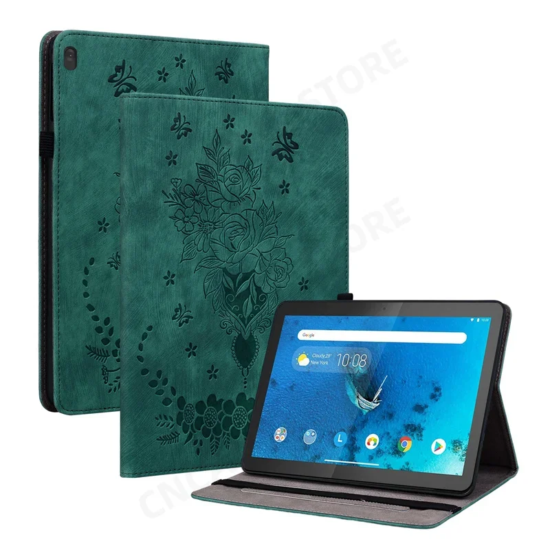 Чехол с тиснением цветов и мягкой задней панелью из ТПУ для Lenovo Tab M10 FHD