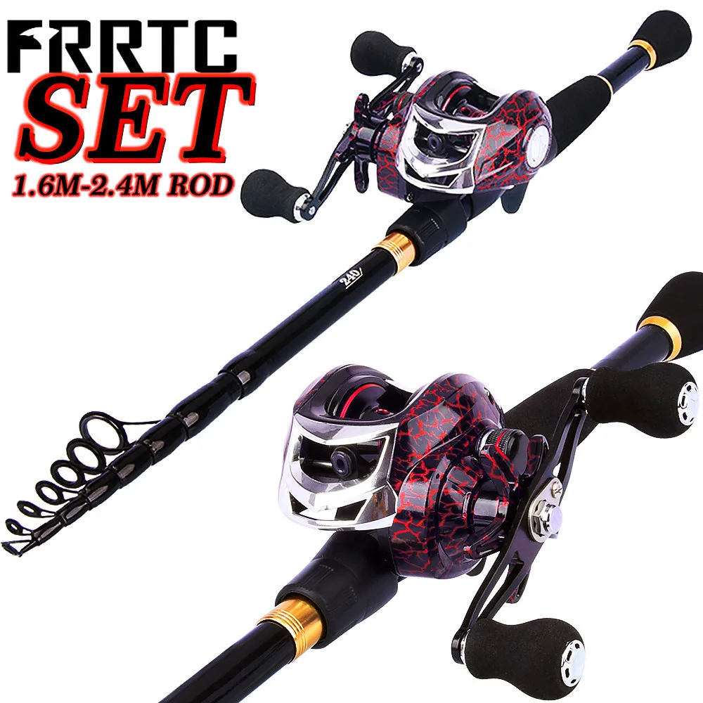 Fishing Combo Telescopic Fishing Rod with Baitcasting Fishing Reel Fishing and Reel for Freshwater or Saltwater Fishing