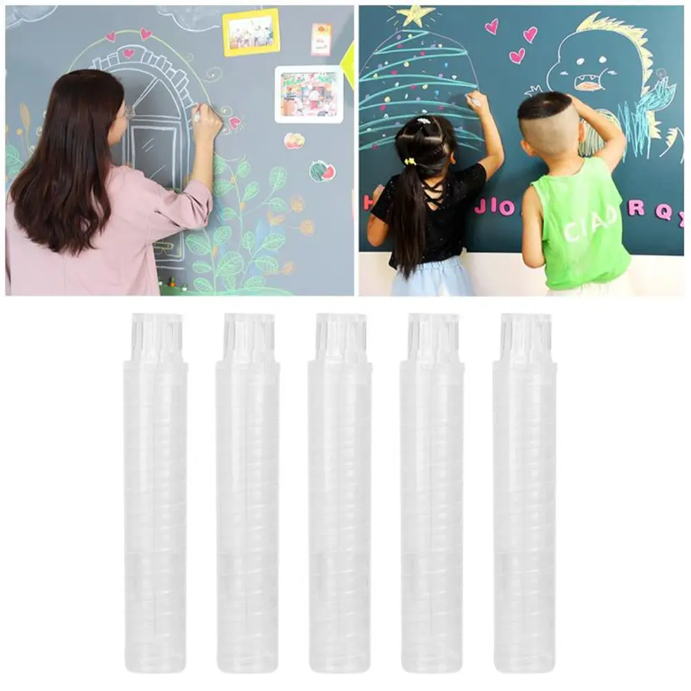 

5PCS/Set High Quality Reusable Transparent Adjustable Chalk Protector Chalk Pen Holder Extender Chalk Clip Cover