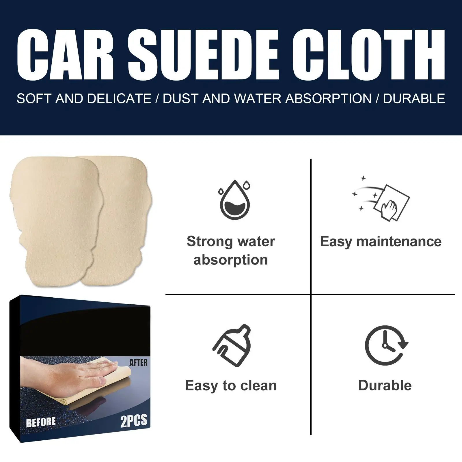

2 x Cloth Cleaning Towel Drying Premium Car Cleaning Towel for Car Wash