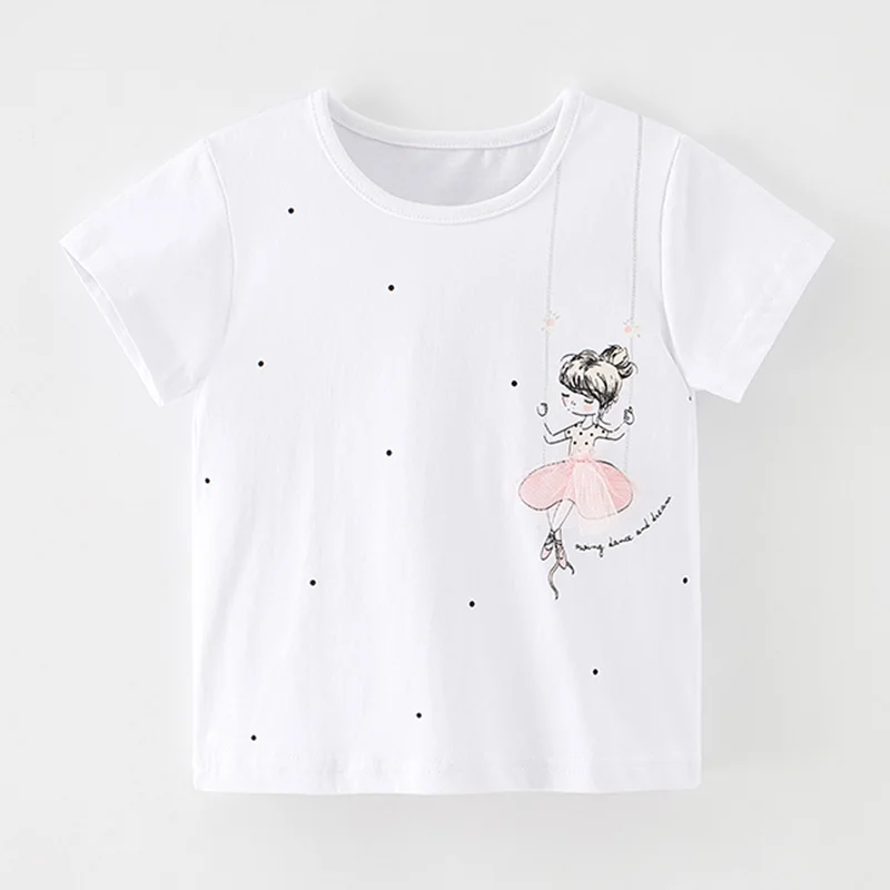 

Brand Quality Cotton Kids Children Clothing Girls t shirt Tops T-shirt Summer Tee Short Sleeve Baby Girl Clothes Dancing Rabbit