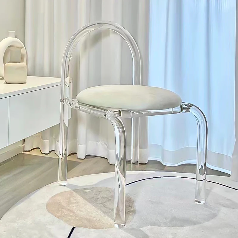 Современный роскошный Ins прозрачный обеденный стул Макияж акриловый