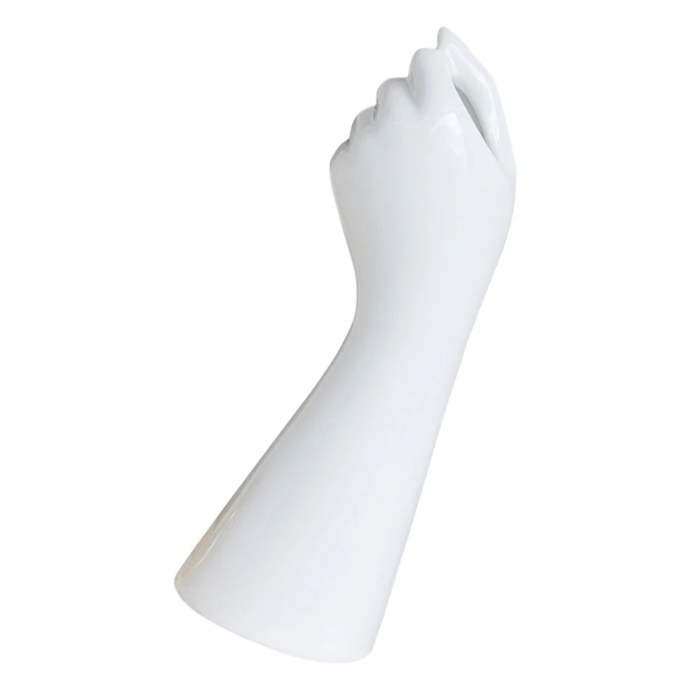 

Vase Flower Ceramic Vases Hand White Body Holder Decorativedecor Centerpiece Sculpture Shaped Bud Arrangement Arm Hydroponic
