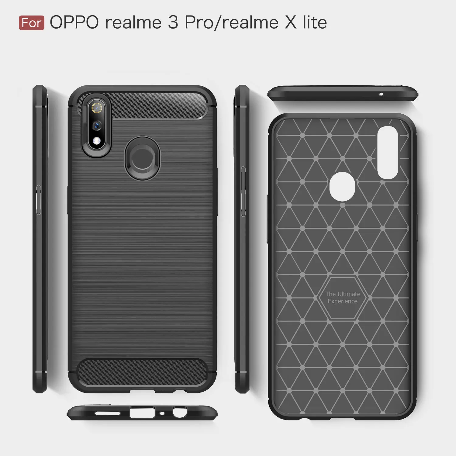 

For OPPO Realme 2 realme3 3pro realme5 5i 5pro 6i Soft Carbon Fiber Bumper Housings Phone Cases for realme Q X XT X2 Xlite c2