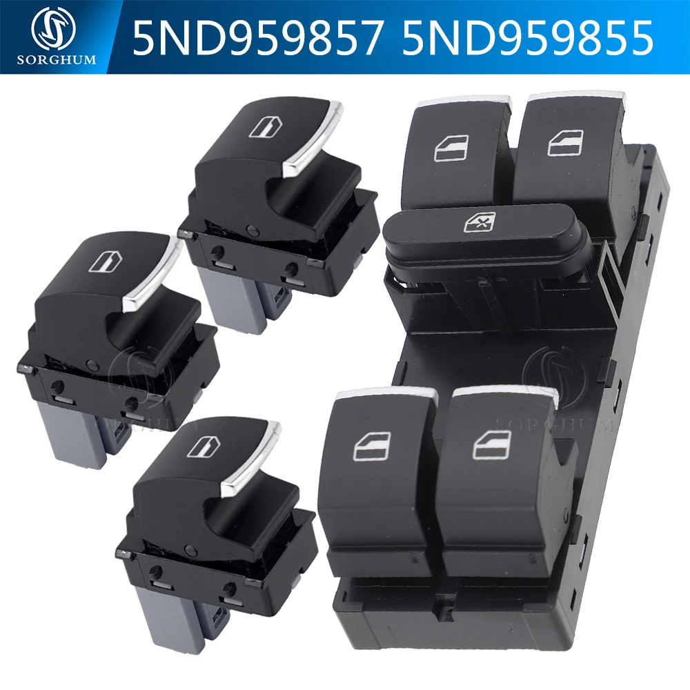 

СОРГУМ 5 959857 1К 4959857 Главный переключатель окна B с одной кнопкой для VW Jetta Golf GTI MK5 MK6 Passat B6 B7 CC Touran Tiguan Seat
