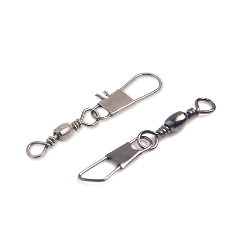 

100Pcs Stainless Steel Fishhook Lures Swivels Fishing Lures Connector Tool