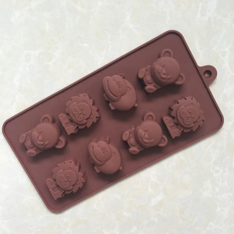 

8 Cavity Lion Bear Shape Silicone Chocolate Mold DIY Cake Accessories Molds Kitchen Ice Cubes Biscuit Pastry Manual Baking Mould