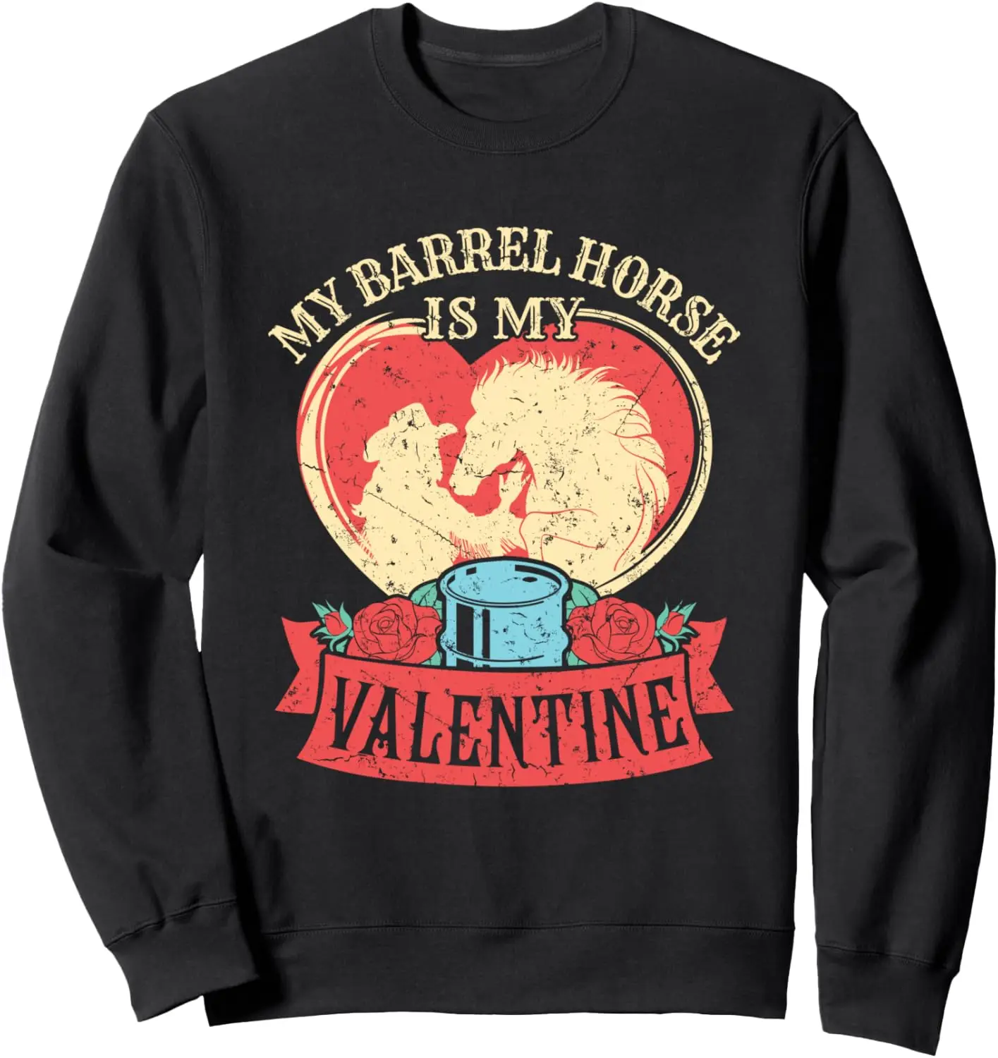 Толстовка Barrel Horse Is My Valentine Cowgirl Racer Racing