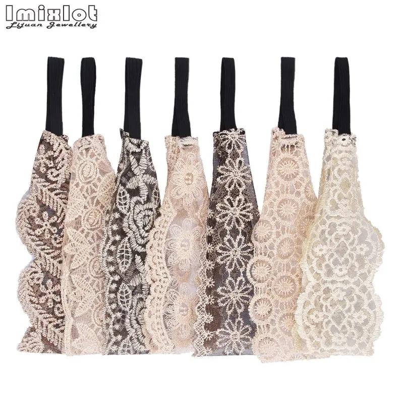 

Новая кружевная Ажурная повязка на голову, Серебряная лента, резинка для волос, эластичная повязка для волос, женские Украшения, Аксессуары для волос, головной убор