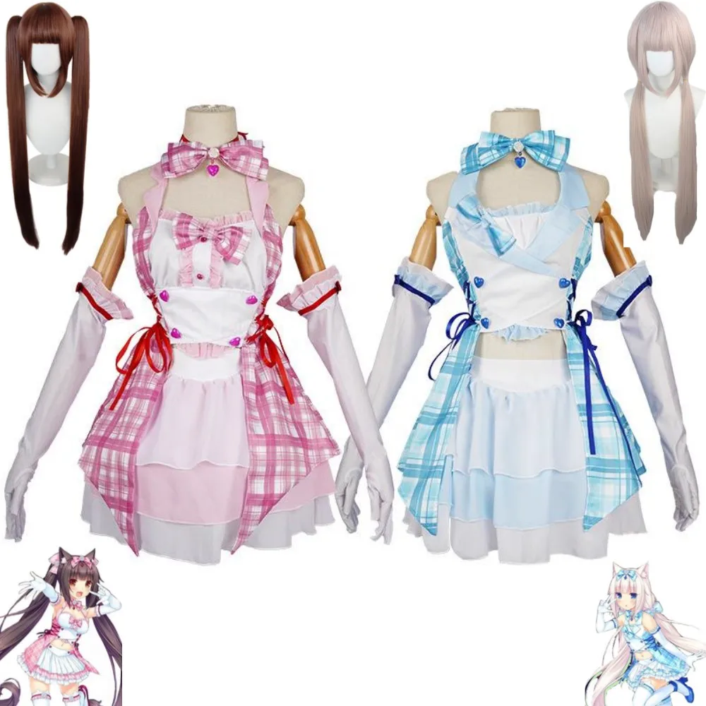 

Anime Game NEKOPARA Nekomimi Paradise Chocola Vanilla Cosplay Costume Wig New Idol Catgirl Maid Dress Sexy Woman Lolita Hallowen