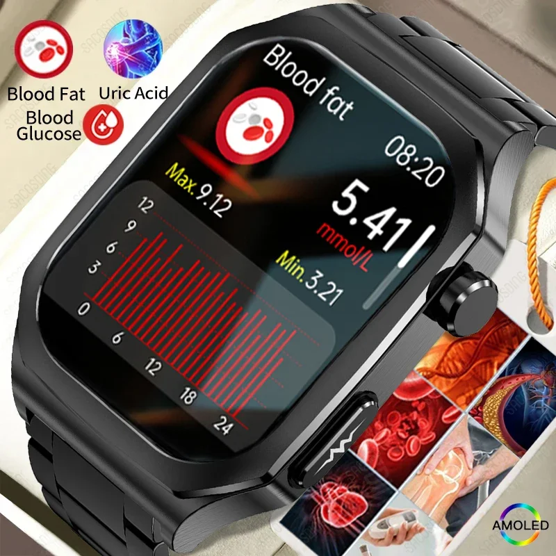 Смарт-часы мужские с функцией измерения ЭКГ + ППГ AMOLED экраном 1 43 дюйма