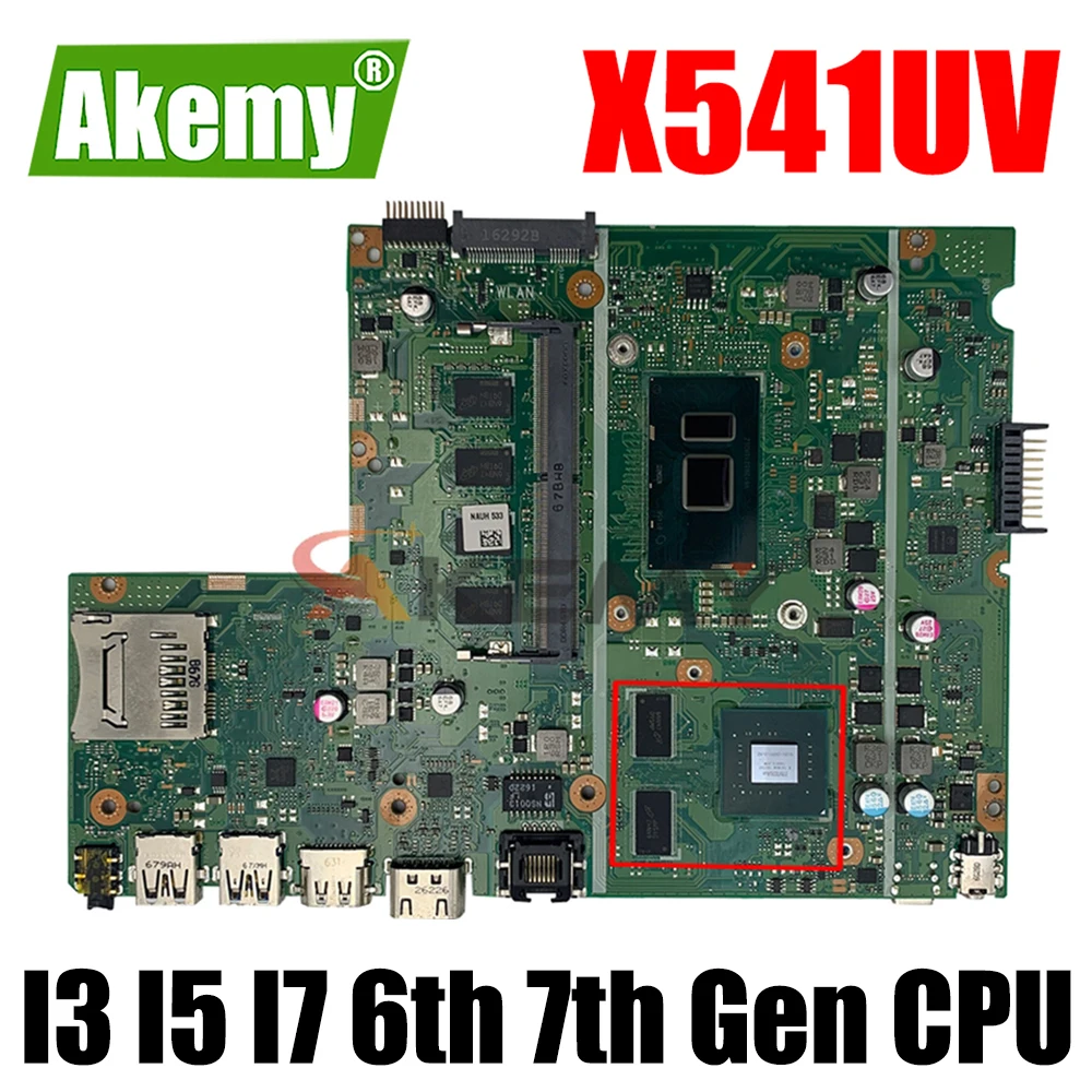 

Материнская плата X541UV V2G GT940M GPU I3 I5 I7 6-го поколения 7-го поколения 4 Гб ОЗУ для ASUS X541UJ X541UVK X541U Материнская плата ноутбука