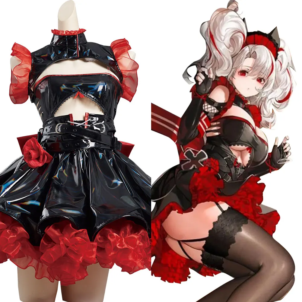 

Azur Lane Prinz Adalbert Maid Dress Cosplay Costume Outfits Halloween Carnival Suit