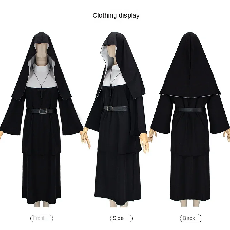 Костюм Монахини для косплея на Хэллоуин фильмы ужасов христианская